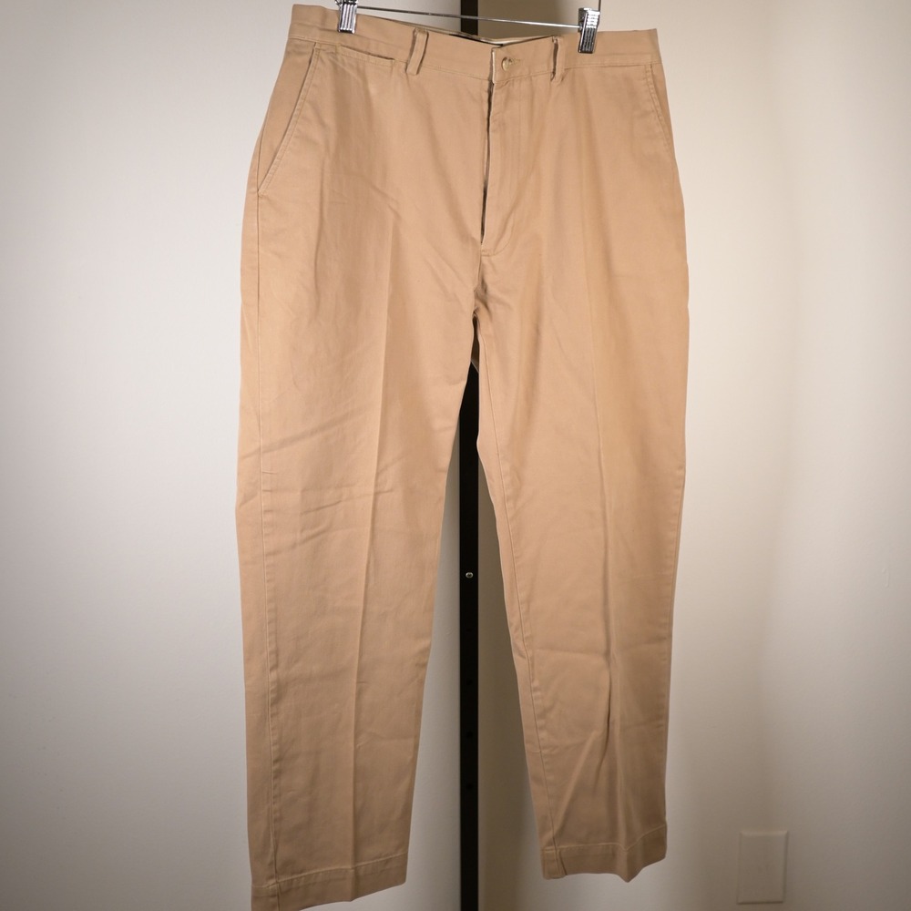 Polo Ralph Lauren Classic Chino Pants Mens 35x29.5 Tan Khaki‎ 100% Cotton Twill